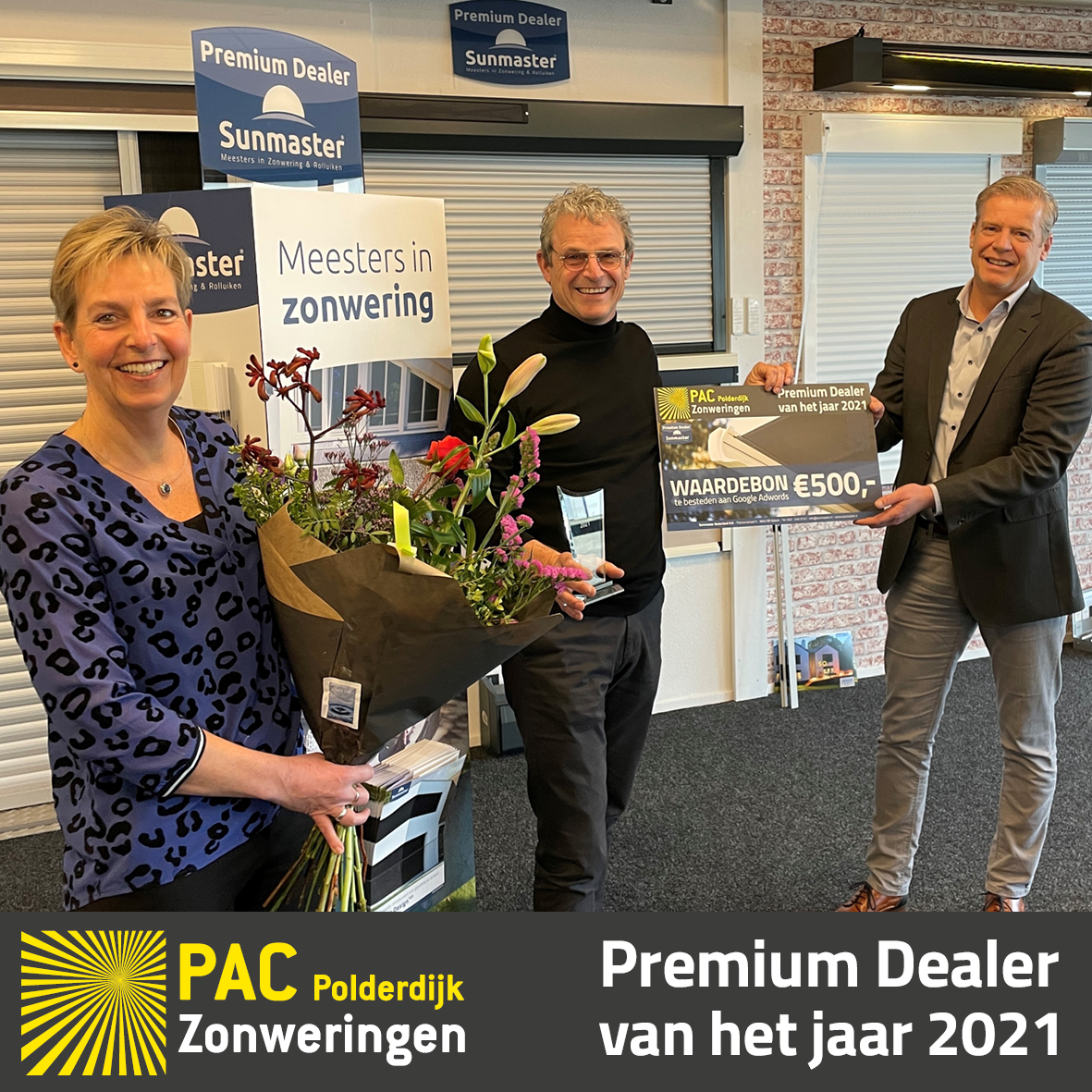 PAC Polderdijk Zonweringen uitgeroepen tot Sunmaster Premium Dealer van het jaar!
